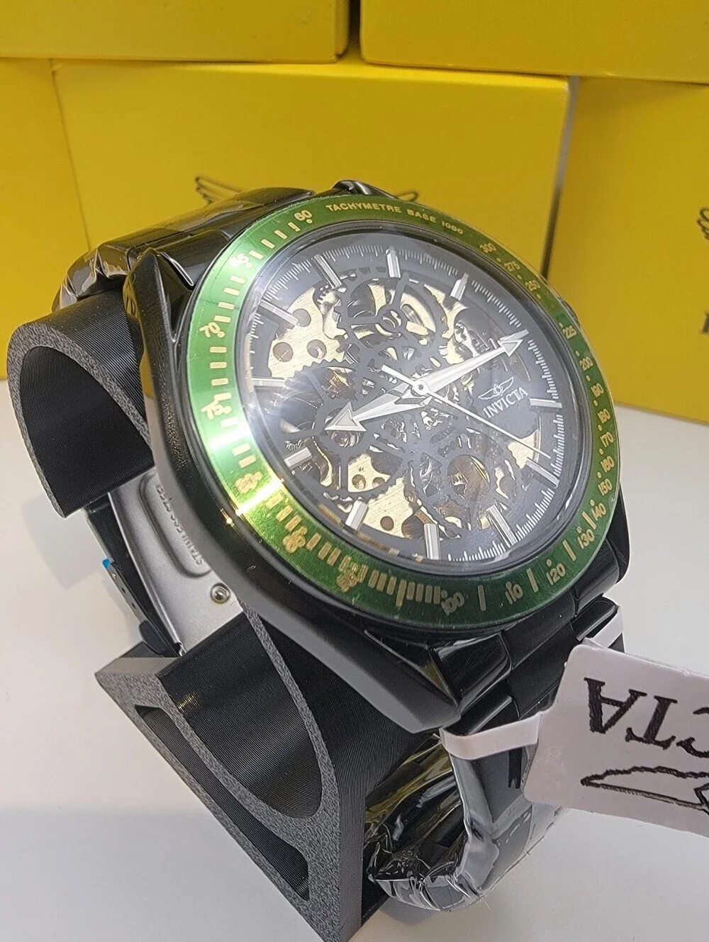 Invicta Objet D Art Excelsior Automatic Mens Watch Skeleton Dial 43mm Black